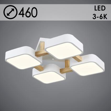 Люстра H0321A02/4 WT+WOOD белый/дерево 4x24W LED d460 h120, GAN21 У1